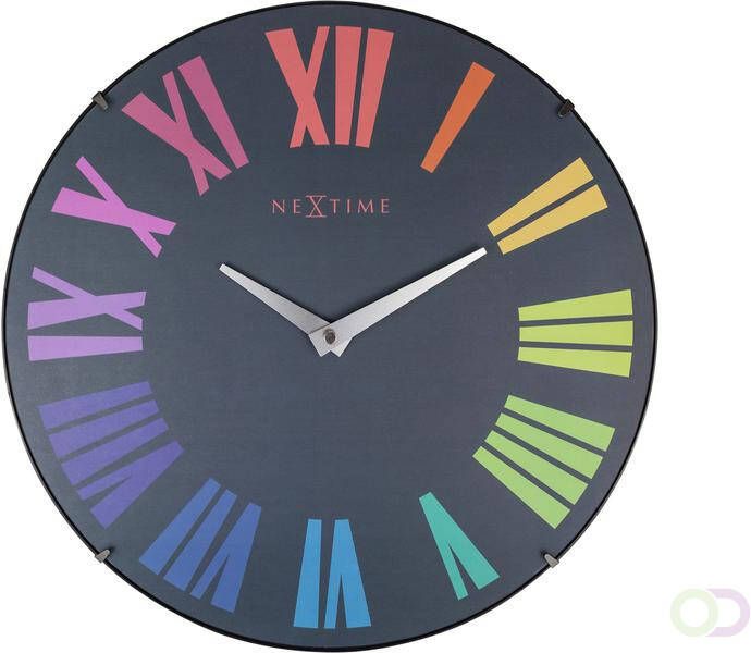 NeXtime Wandklok ÃË35 Dome glas diverse kleuren